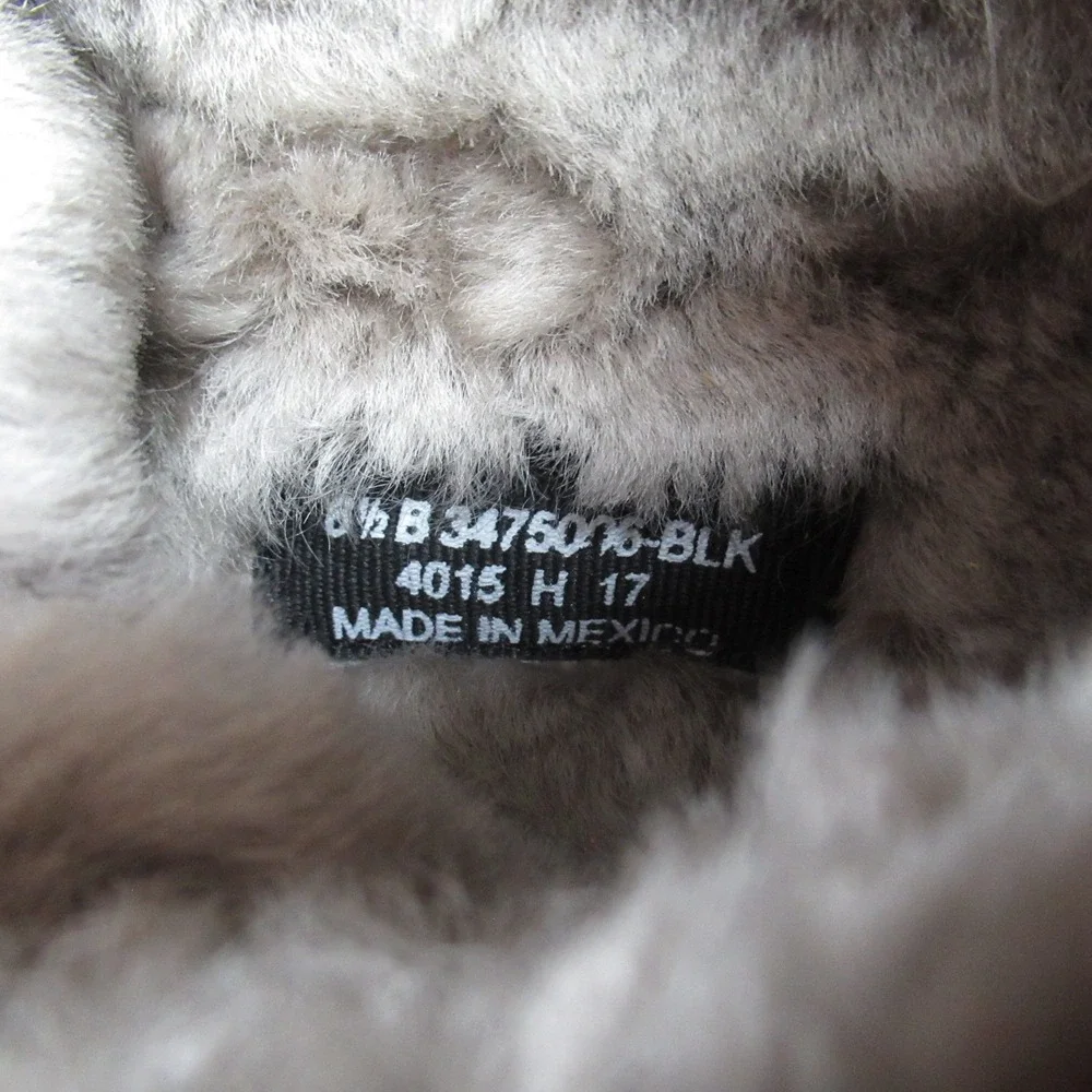 FRYE Women 6.5B Black Valerie Boots Knee Fold Over Shearling Fur Zip Buckle Pull